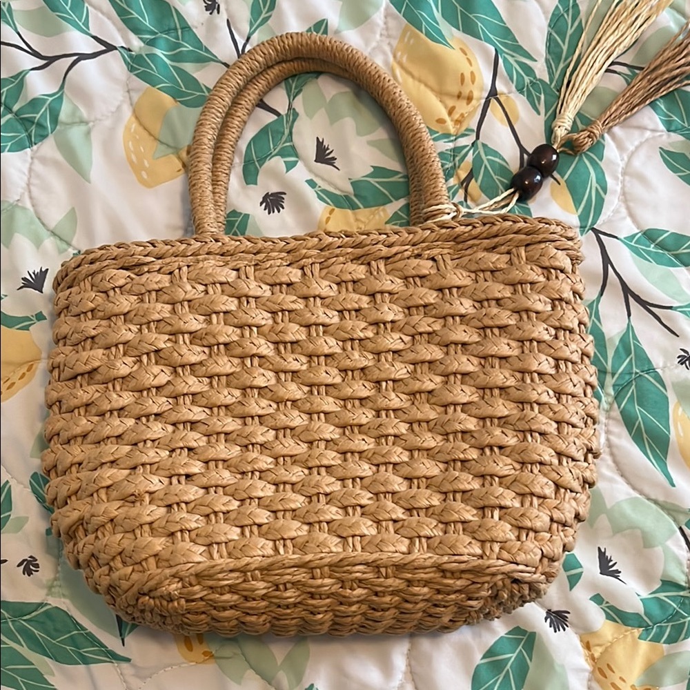 Woven Tan Handbag